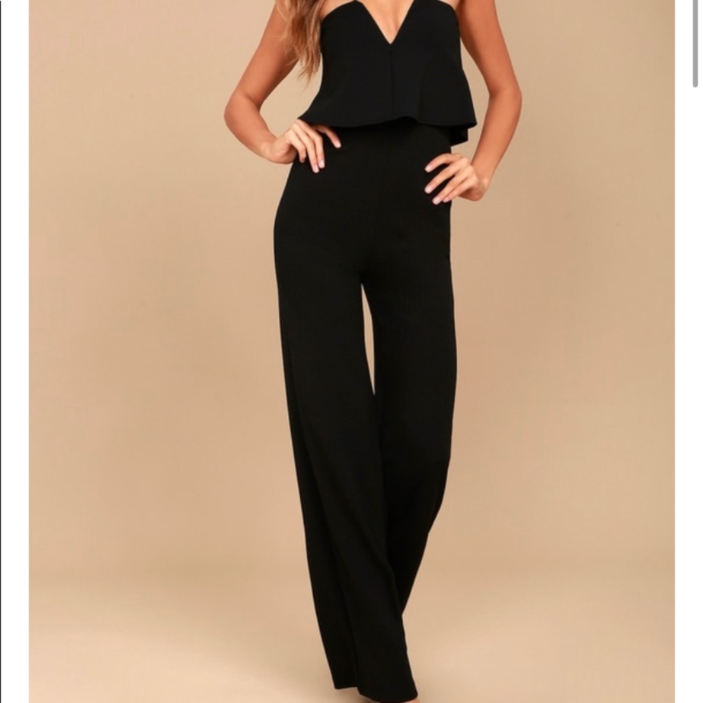Lulus Power of Love Black Strapless Jumpsuit